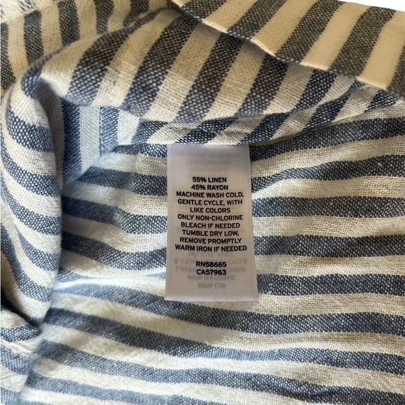 NWT Caslon Stripe Linen Blend Blazer In Blue-Ivory Brianne Stripe Plus Size 4X - Picture 10 of 10